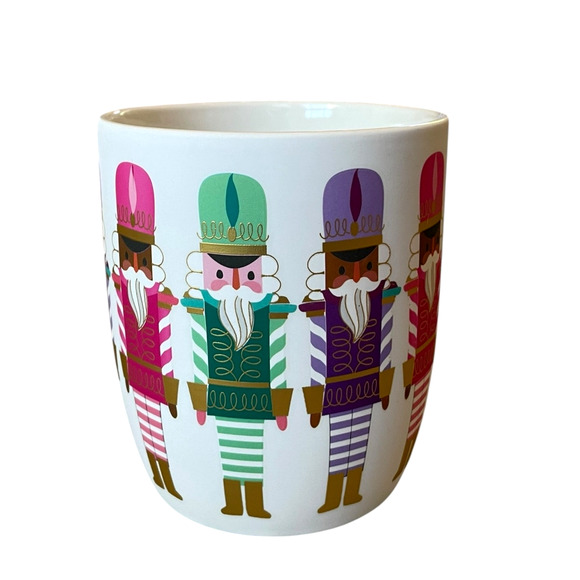 Peppermint & Pine Christmas NUTCRACKER Soft Touch Mug Pop of Color Holiday NEW - Picture 6 of 8